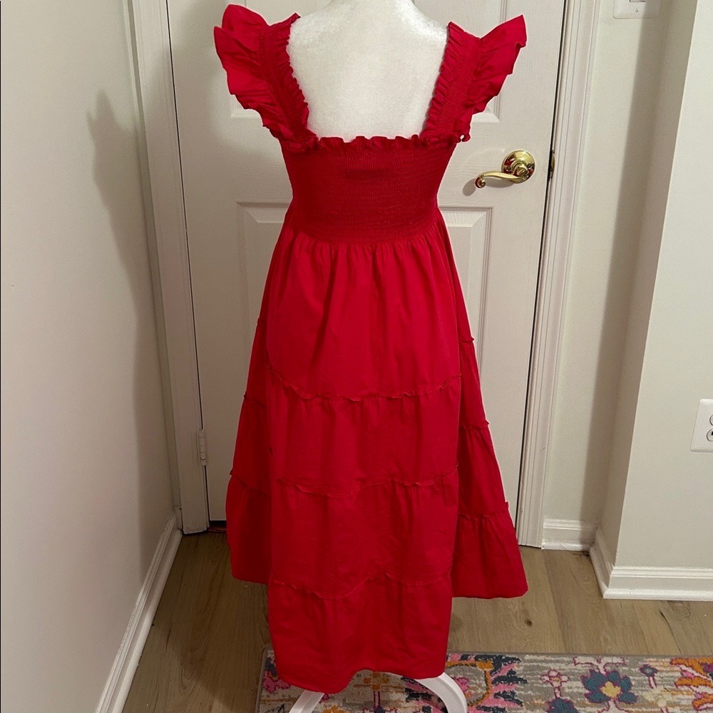Hill House Home The Ellie Nap Dress Raspberry Red Poplin Size XS - Picture 11 of 14